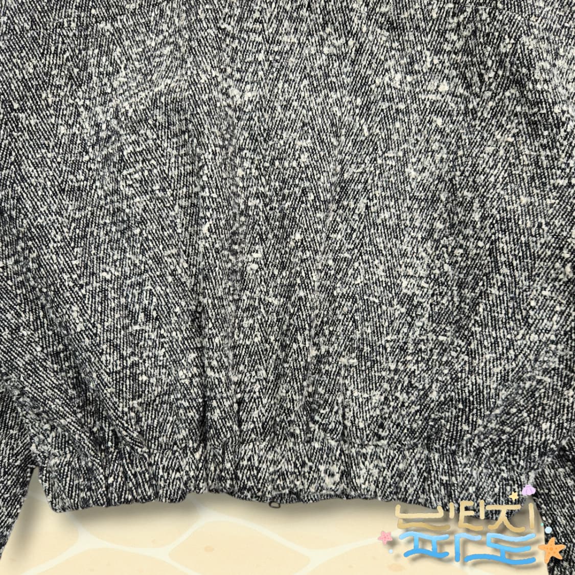 M COOR 쿠어 헤링본 트위드 레더 패치 블루종 상품이미지10