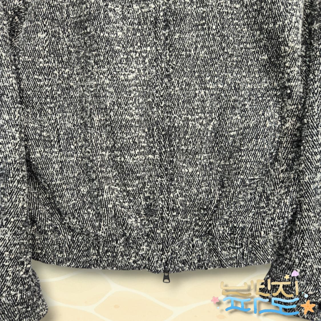 M COOR 쿠어 헤링본 트위드 레더 패치 블루종 상품이미지3