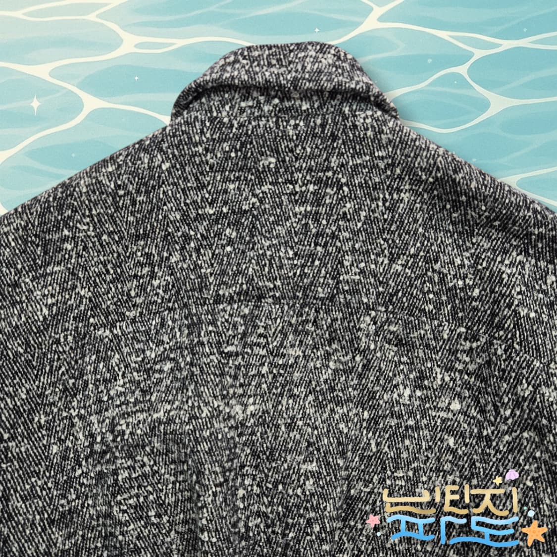 M COOR 쿠어 헤링본 트위드 레더 패치 블루종 상품이미지9