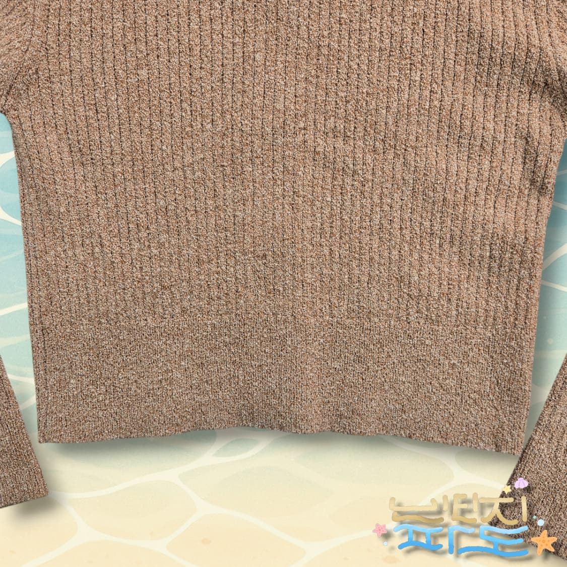 F noirer 노이어 부클 리브드 크롭 가디건 캐럿 상품이미지7