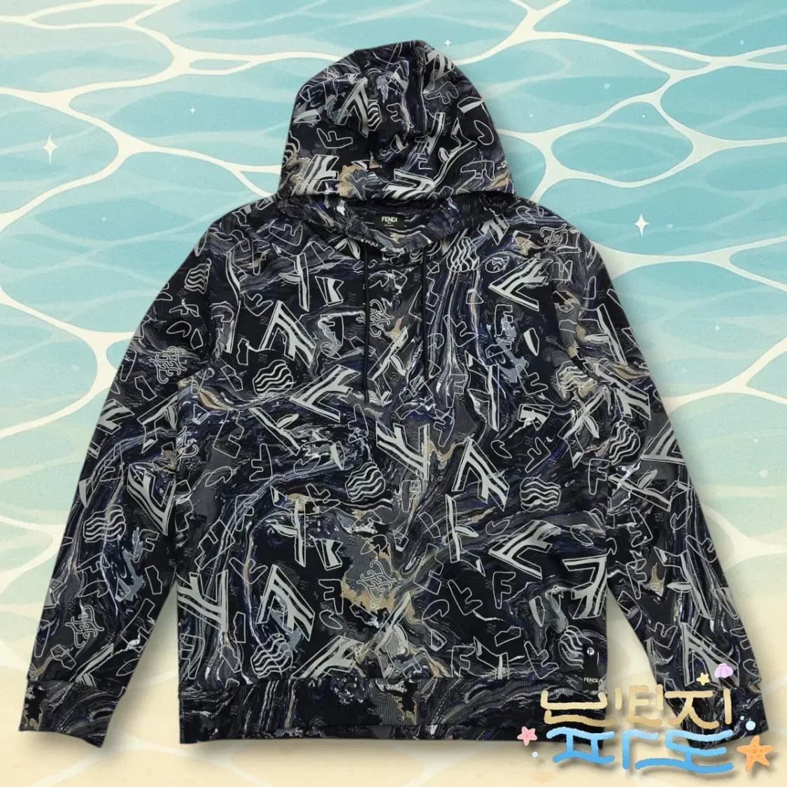 XL FENDI 펜디 FW21 멀티컬러 프래그먼트 프린팅 후디 상품이미지1