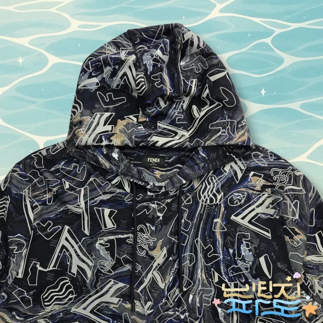 XL FENDI 펜디 FW21 멀티컬러 프래그먼트 프린팅 후디 상품이미지2