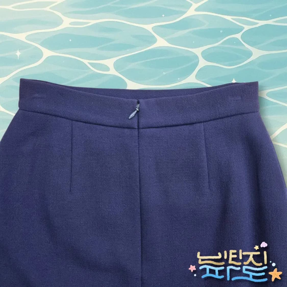 38 감정서O CHANEL VTG 샤넬 로고참 울 비스코스 스커트 상품이미지8