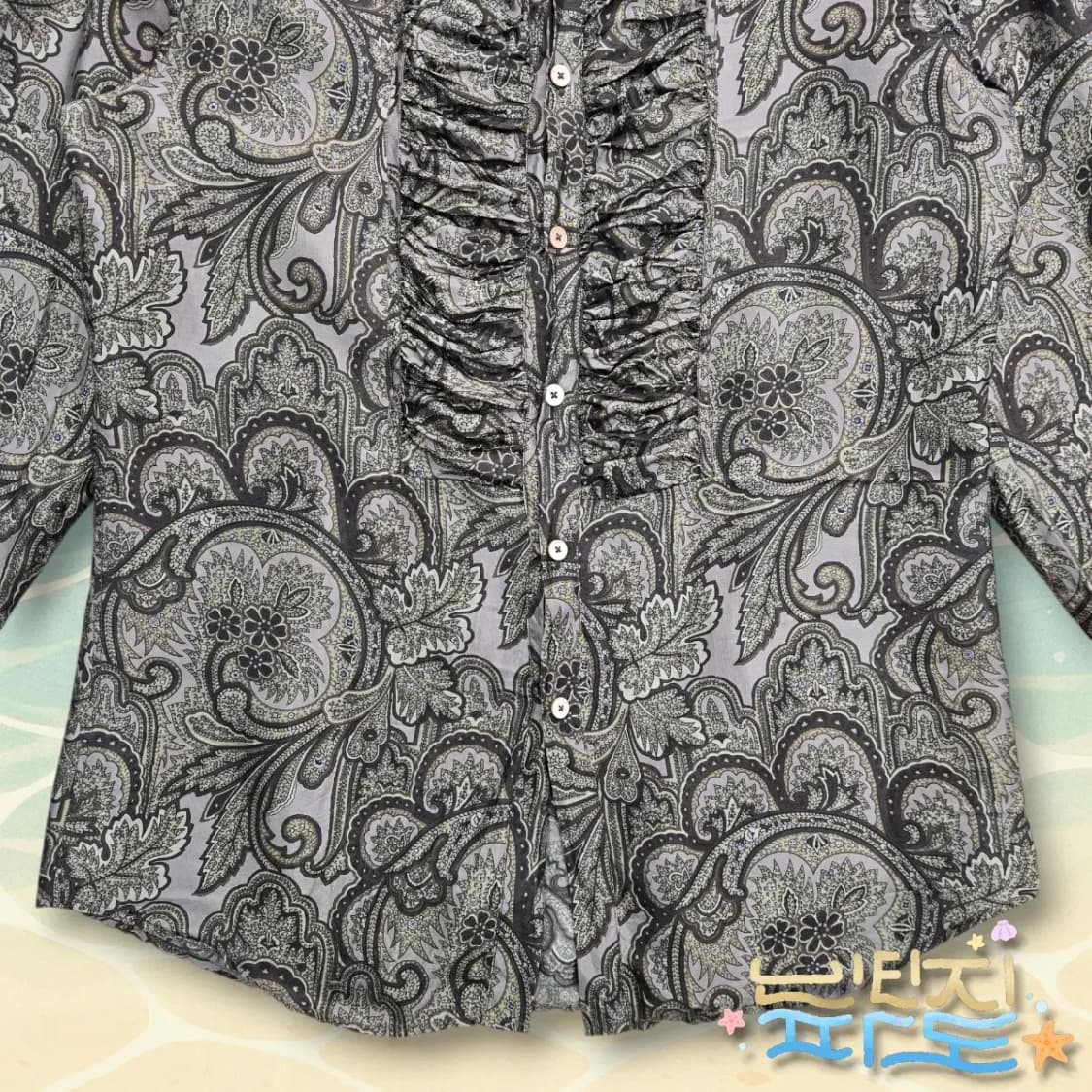 100 BURBERRY 크리스토퍼 베일리 08FW 페이즐리 실크 셔츠 상품이미지3