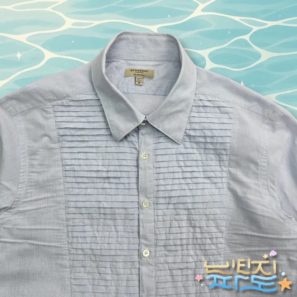 95 BURBERRY 버버리 줄지 프릴 셔츠 상품이미지2