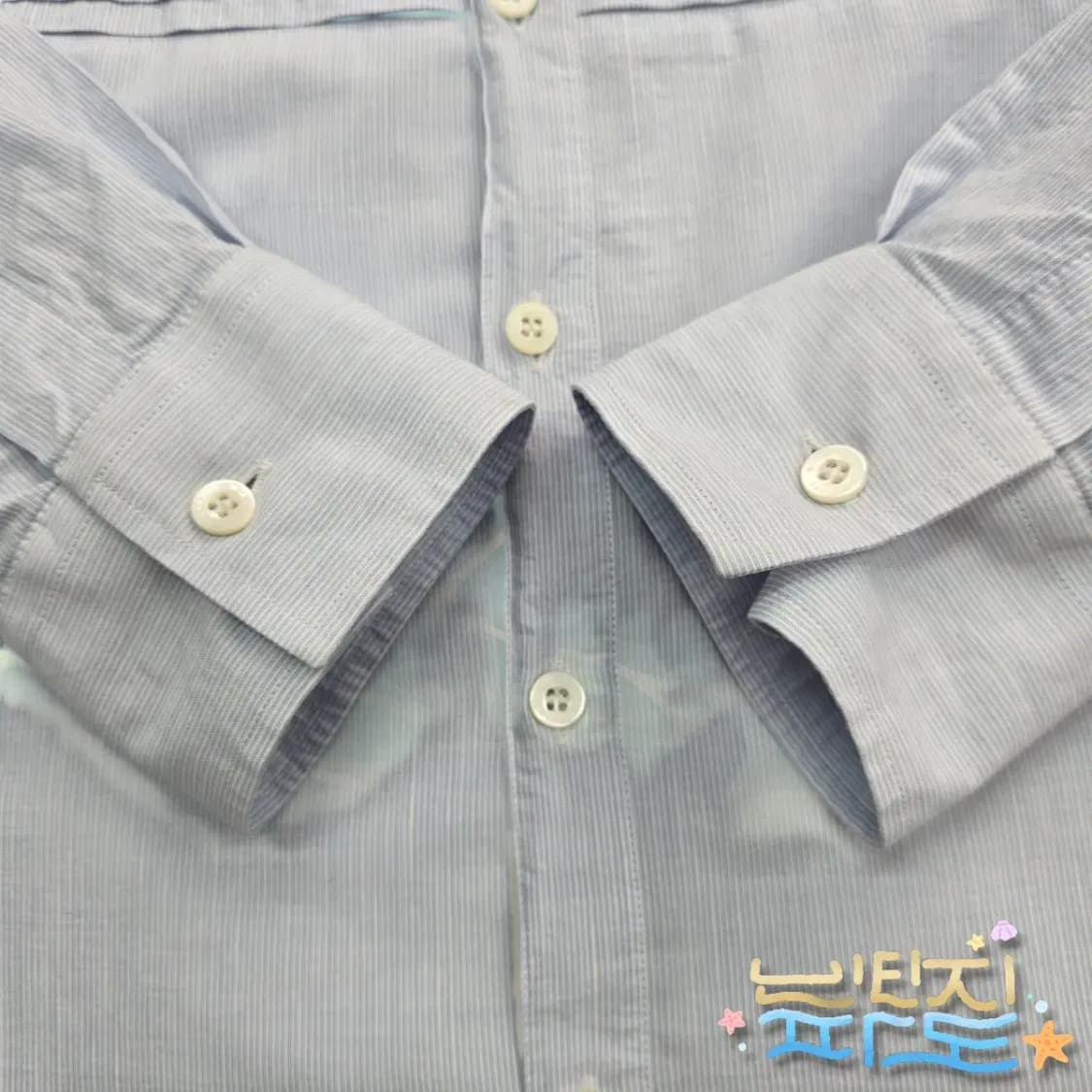 95 BURBERRY 버버리 줄지 프릴 셔츠 상품이미지4