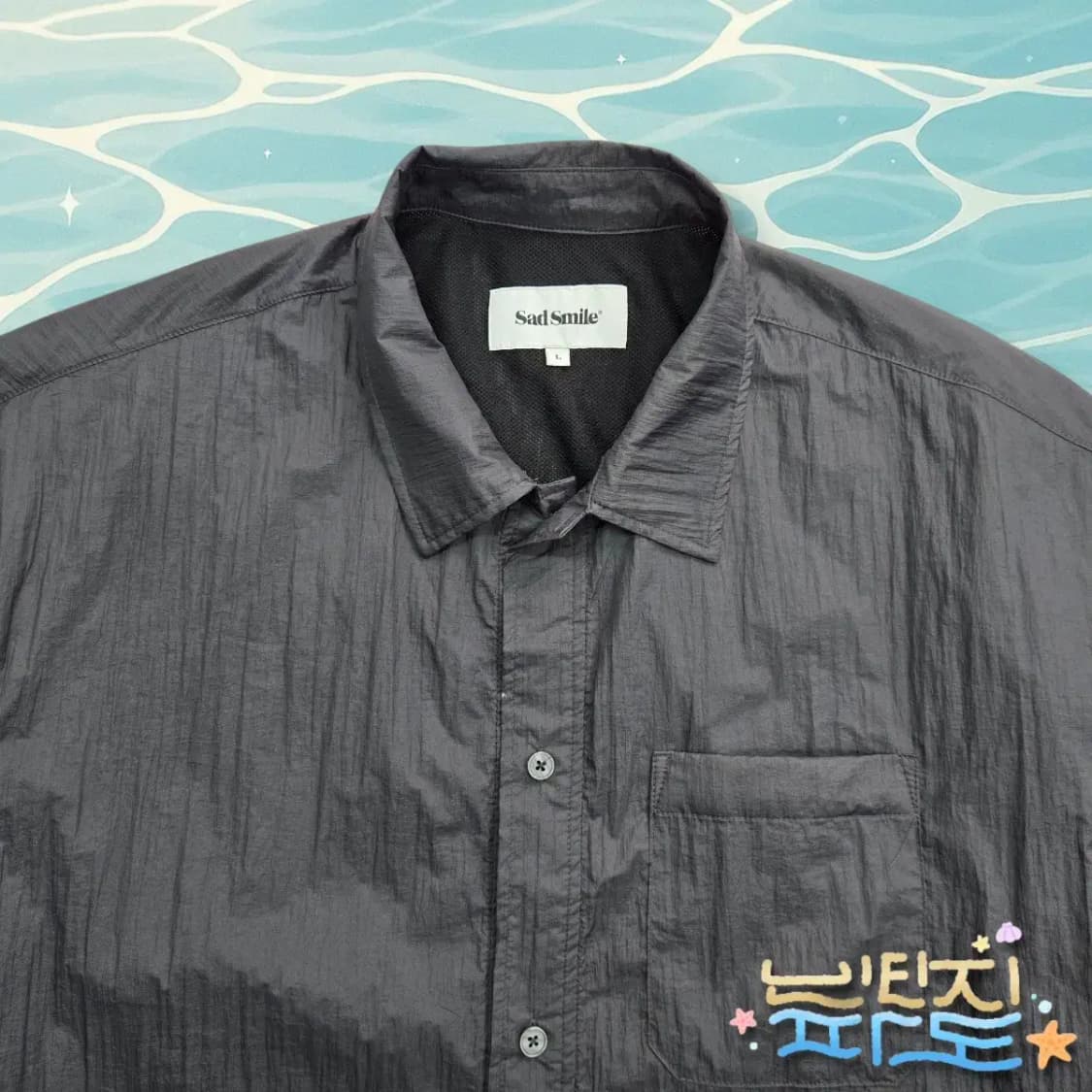 L 105 커스텀멜로우 새드스마일 립스탑 셔켓 상품이미지2