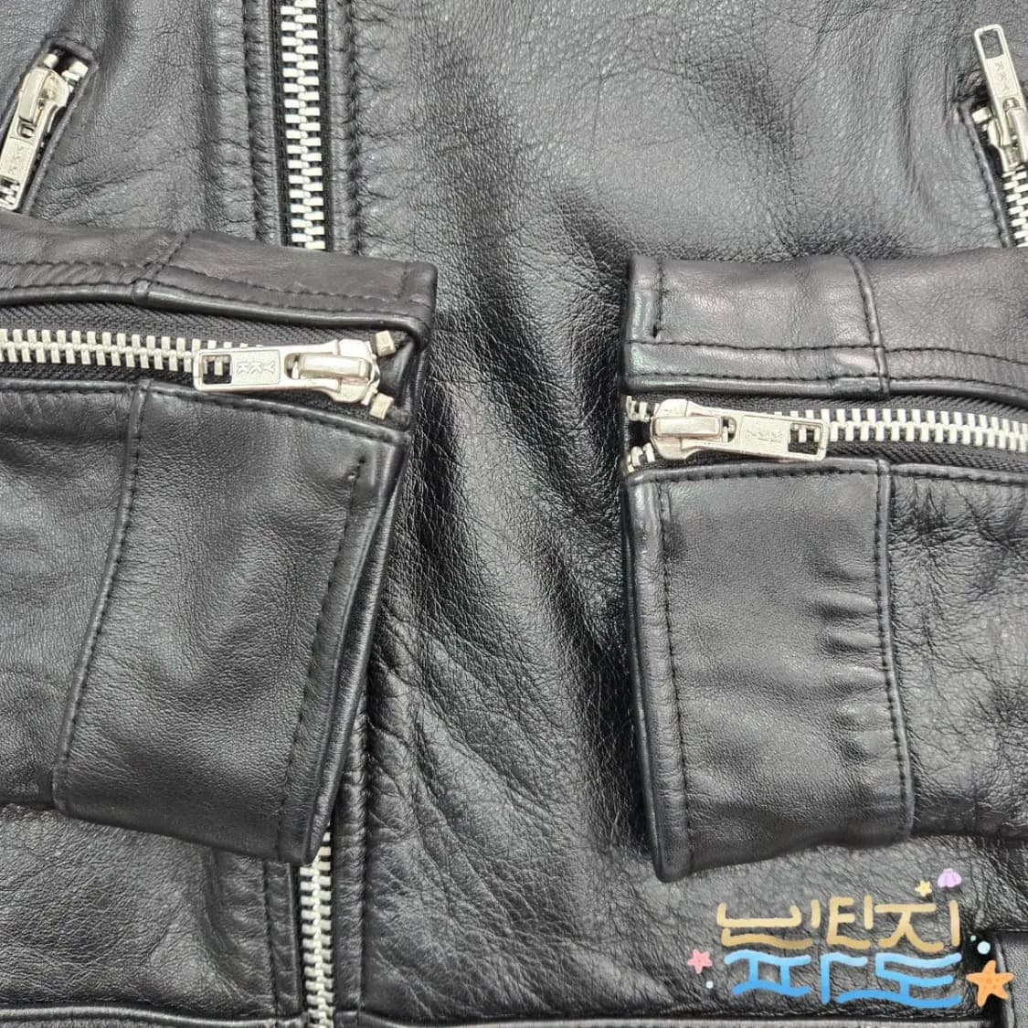 90, 2 페르드르 알렌느 카프스킨 라이더자켓 상품이미지4