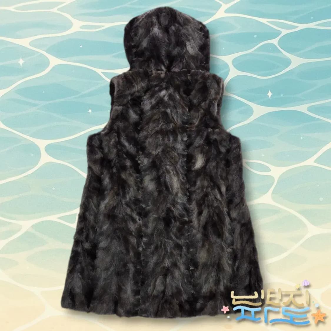 95 LEEGA 리가 천연 쪽밍크 후드 조끼코트 자켓 상품이미지10