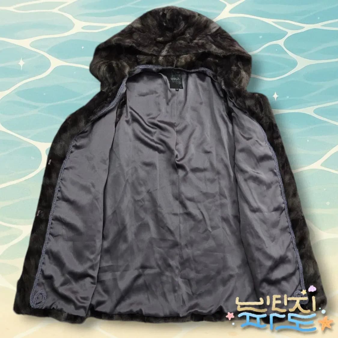 95 LEEGA 리가 천연 쪽밍크 후드 조끼코트 자켓 상품이미지7