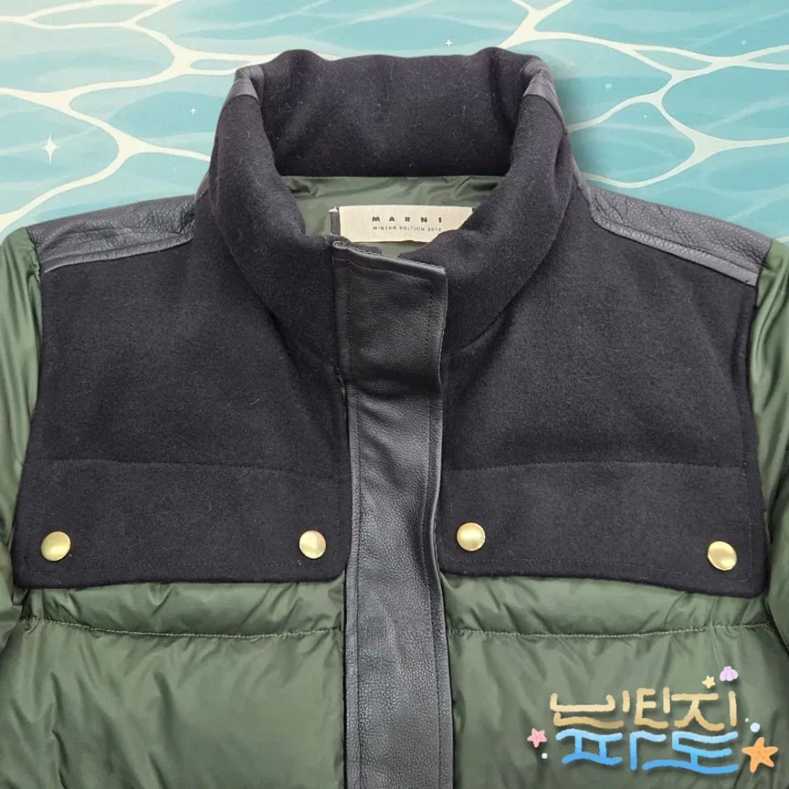 90 MARNI 마르니 울 가죽배색 숏패딩 푸퍼 자켓 상품이미지2