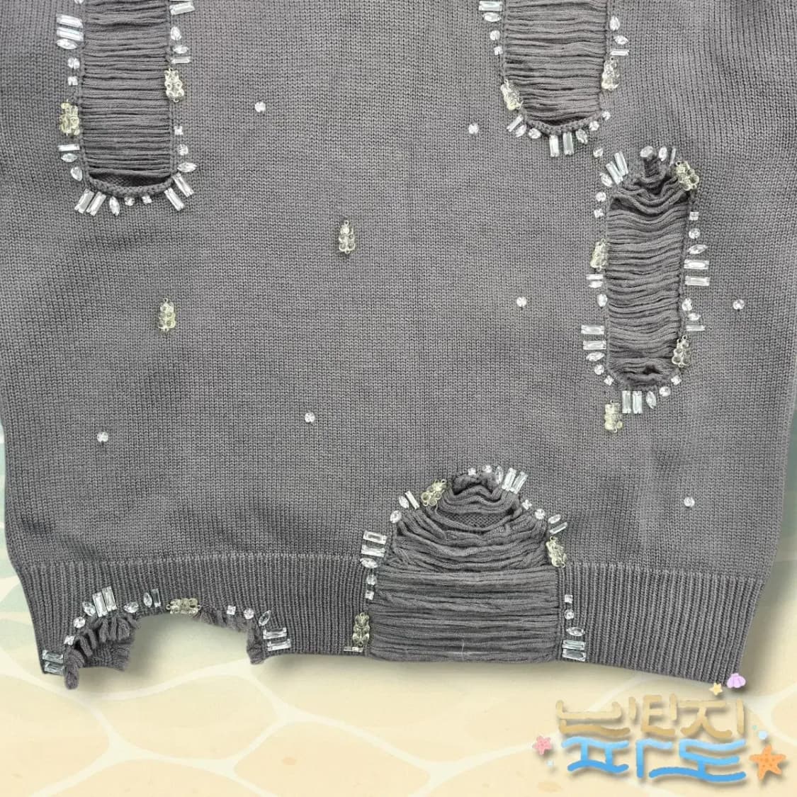 L 13DE MARZO 데미지 큐빅 니트 상품이미지3