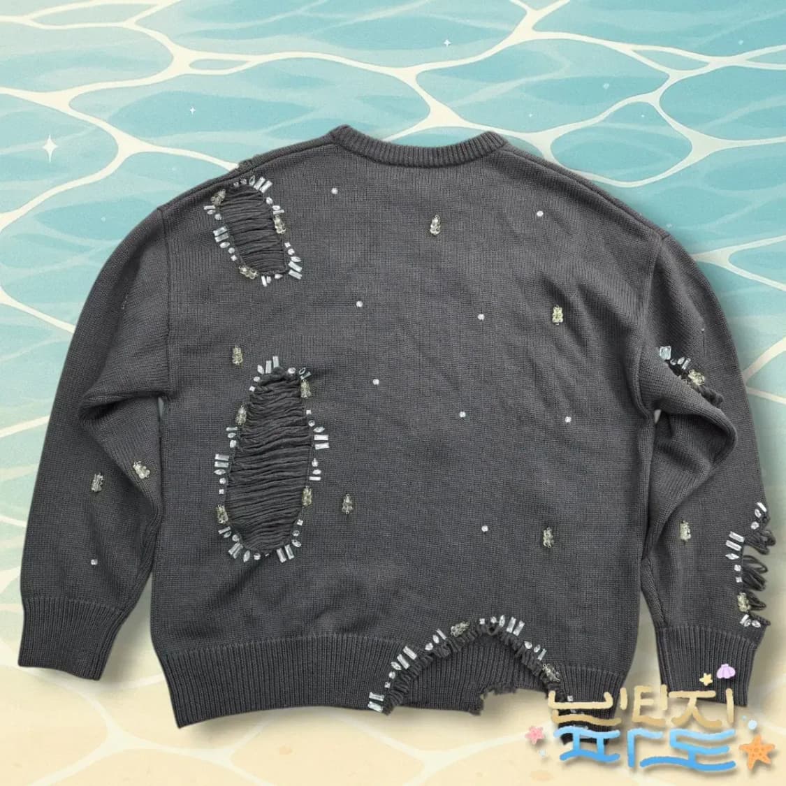 L 13DE MARZO 데미지 큐빅 니트 상품이미지7