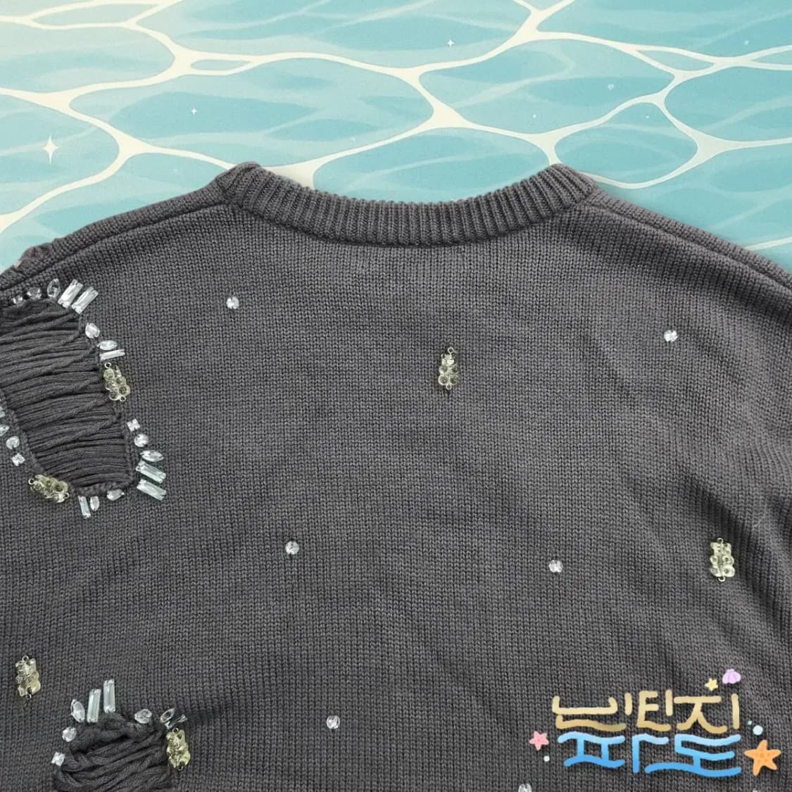 L 13DE MARZO 데미지 큐빅 니트 상품이미지8