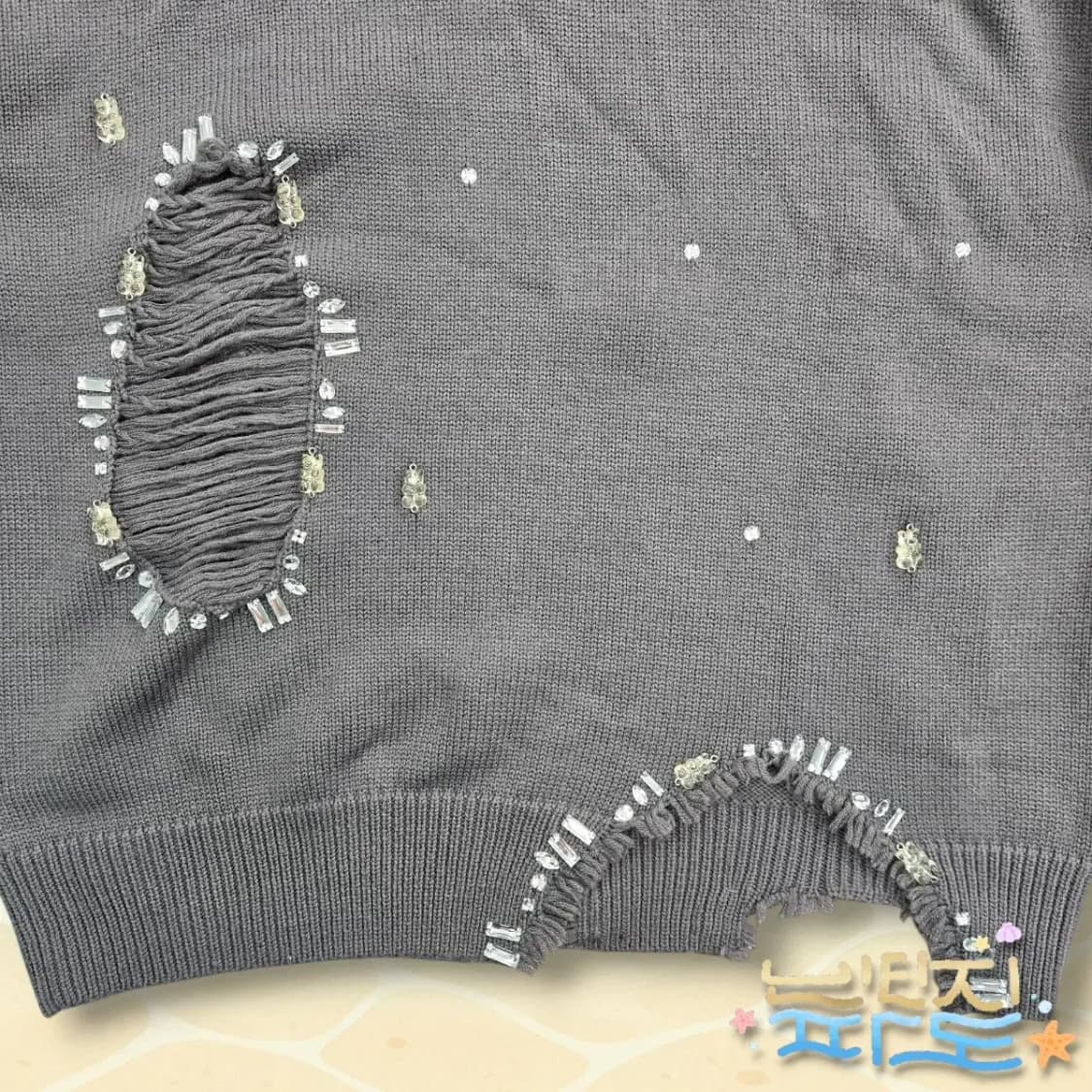 L 13DE MARZO 데미지 큐빅 니트 상품이미지9