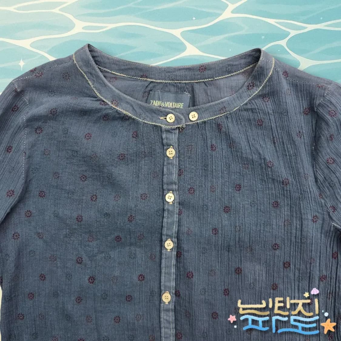 S 자딕앤볼테르 패턴 시스루 블라우스 상품이미지2