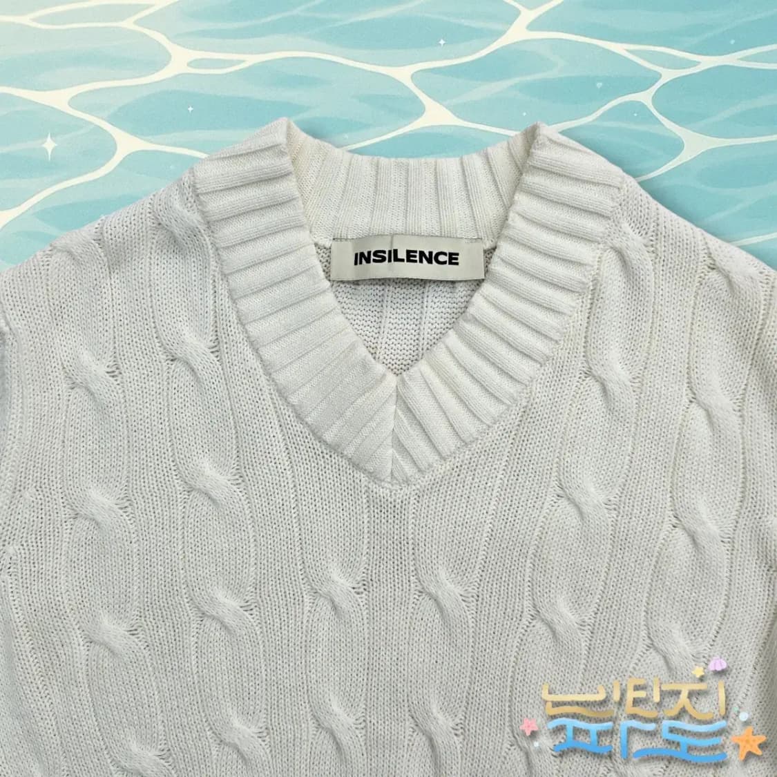 M 인사일런스 코튼 숏 브이넥니트 상품이미지2