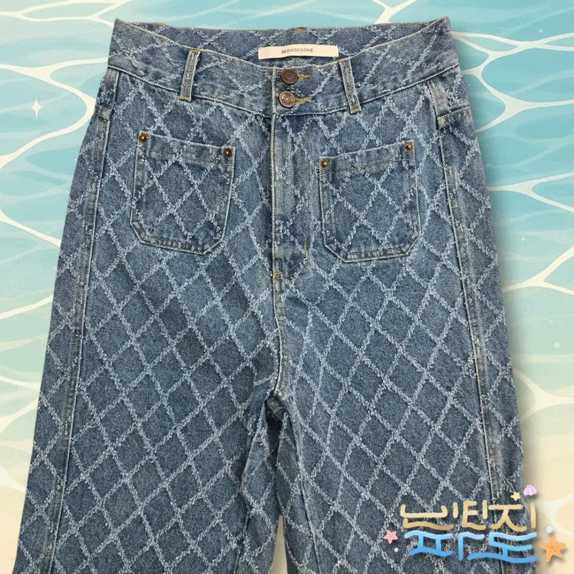 27 서쿠키 SEOOOCOOKIE 패턴 와이드 데님 상품이미지2