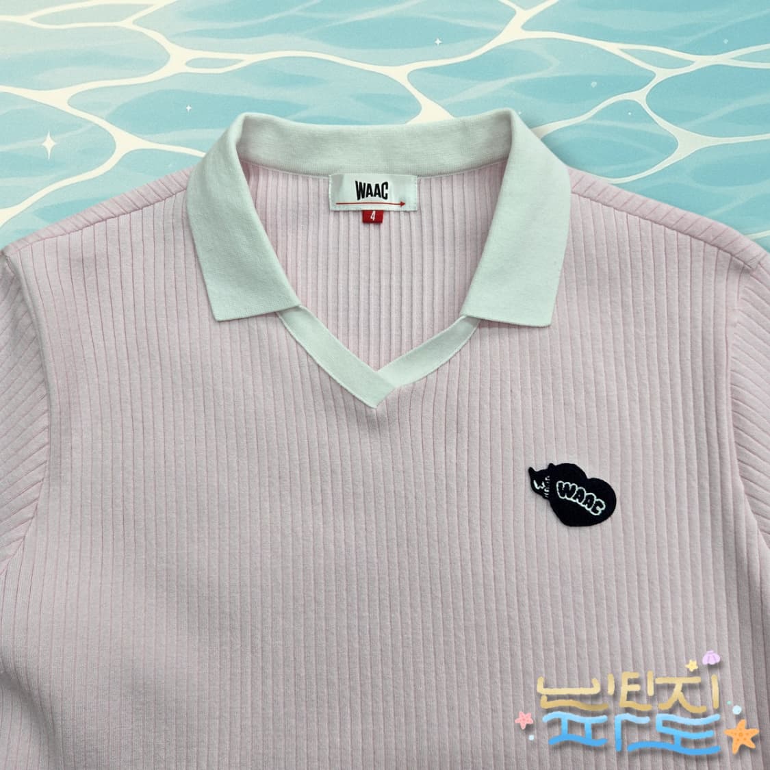 4 100 WAAC 헬로키티 22SS 골프 반팔 골지니트 상품이미지2