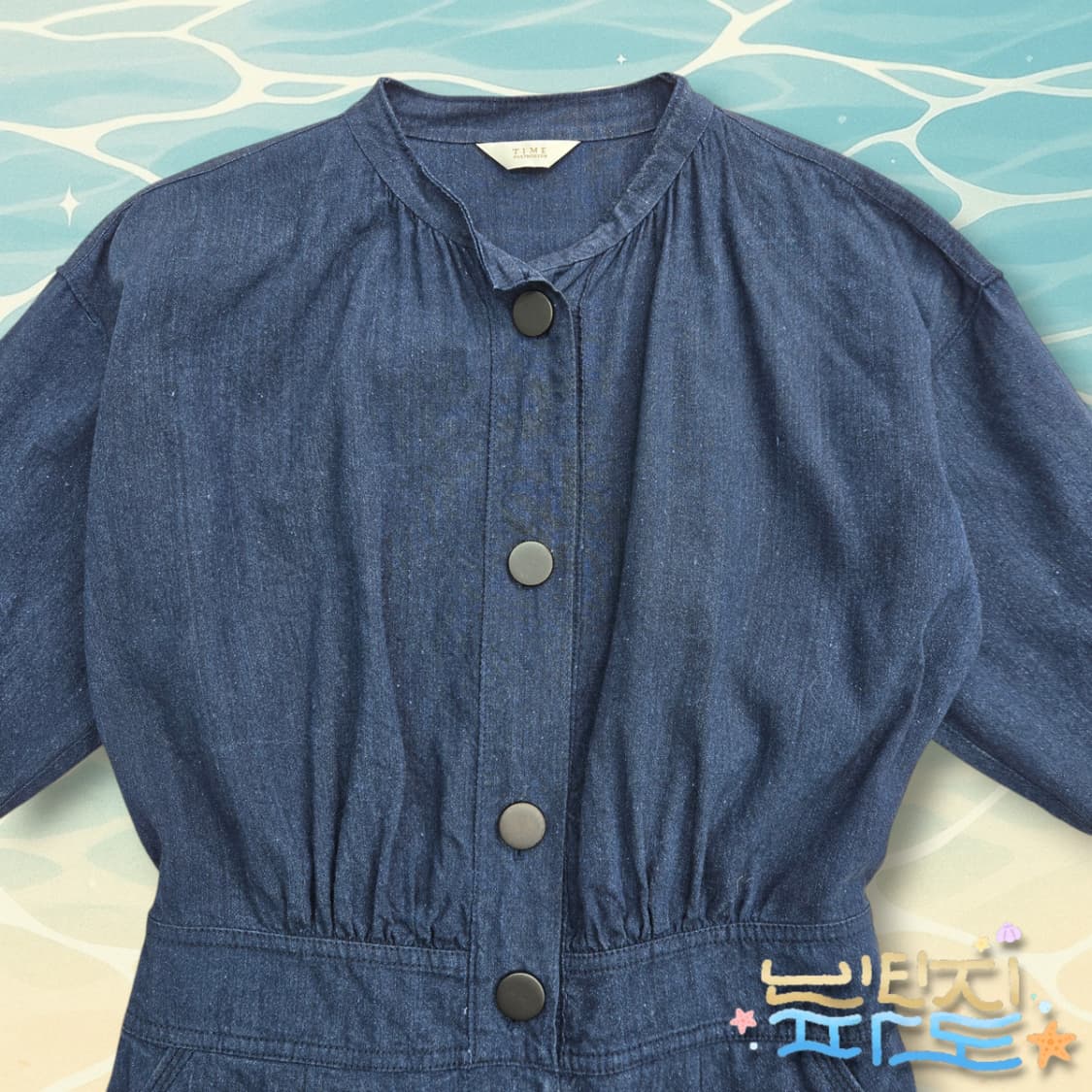 90 TIME 타임 데님 버튼 원피스 상품이미지2