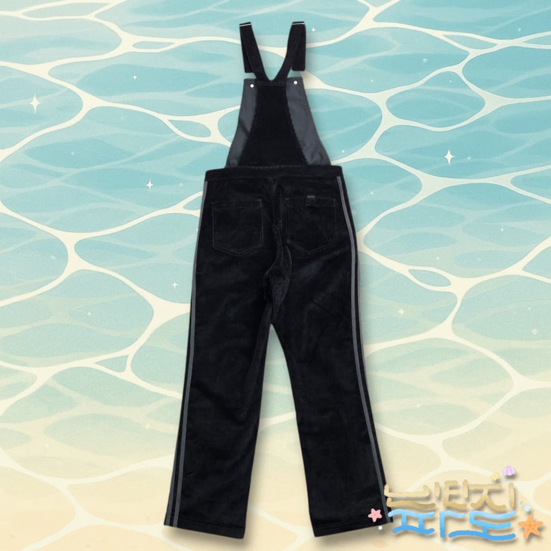 XS 아디다스 오리지날 블랙 코듀로이 멜빵바지 던그리스 상품이미지5