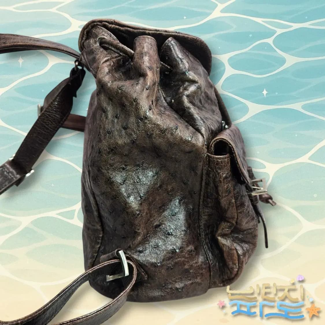 감정서O COLOMBO 콜롬보 오스트리치 백팩 상품이미지4