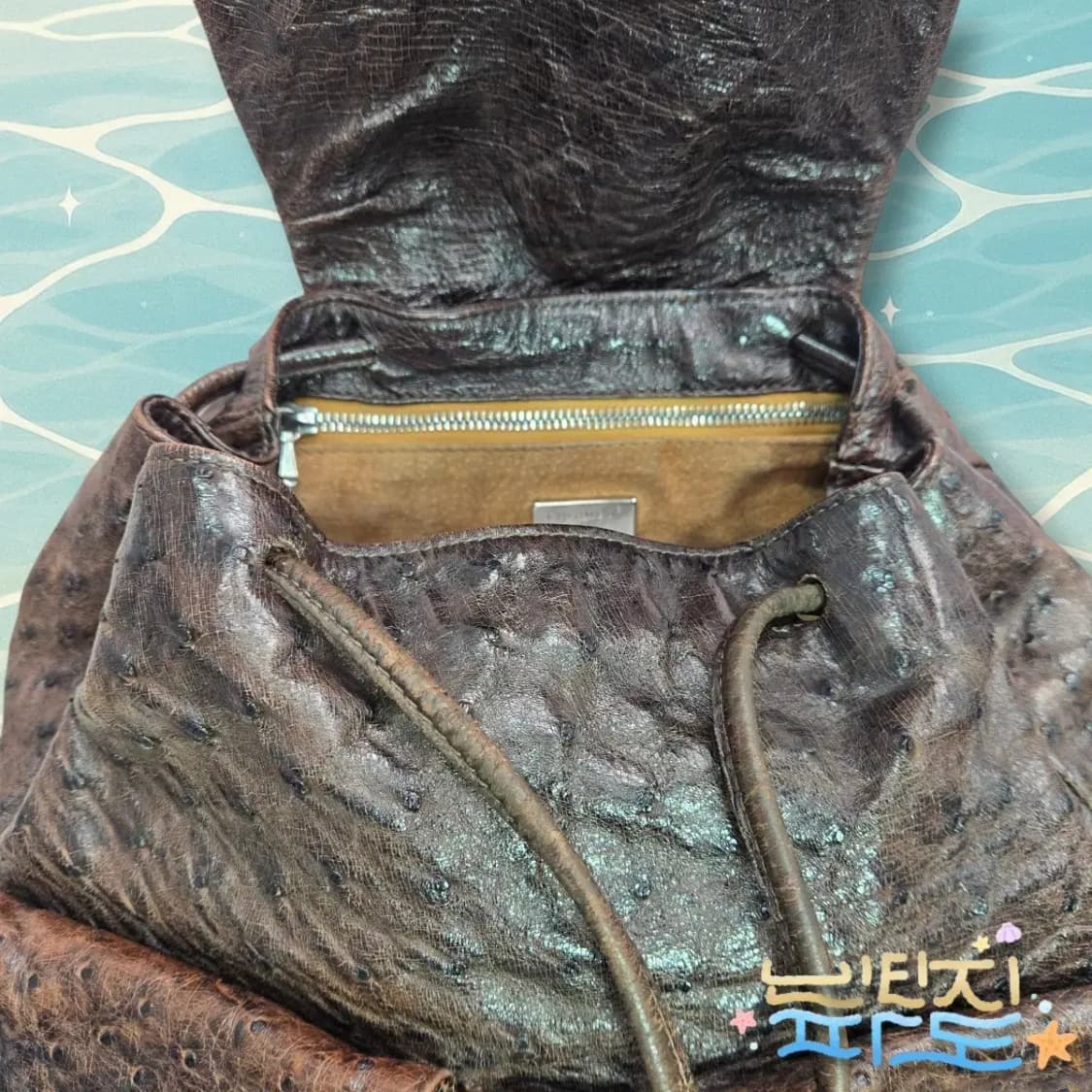 감정서O COLOMBO 콜롬보 오스트리치 백팩 상품이미지9