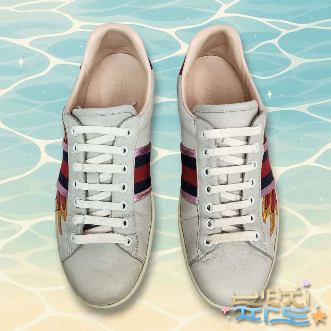 [7] 감정서O GUCCI 구찌 에이스 플레임 불꽃 스니커즈 상품이미지2