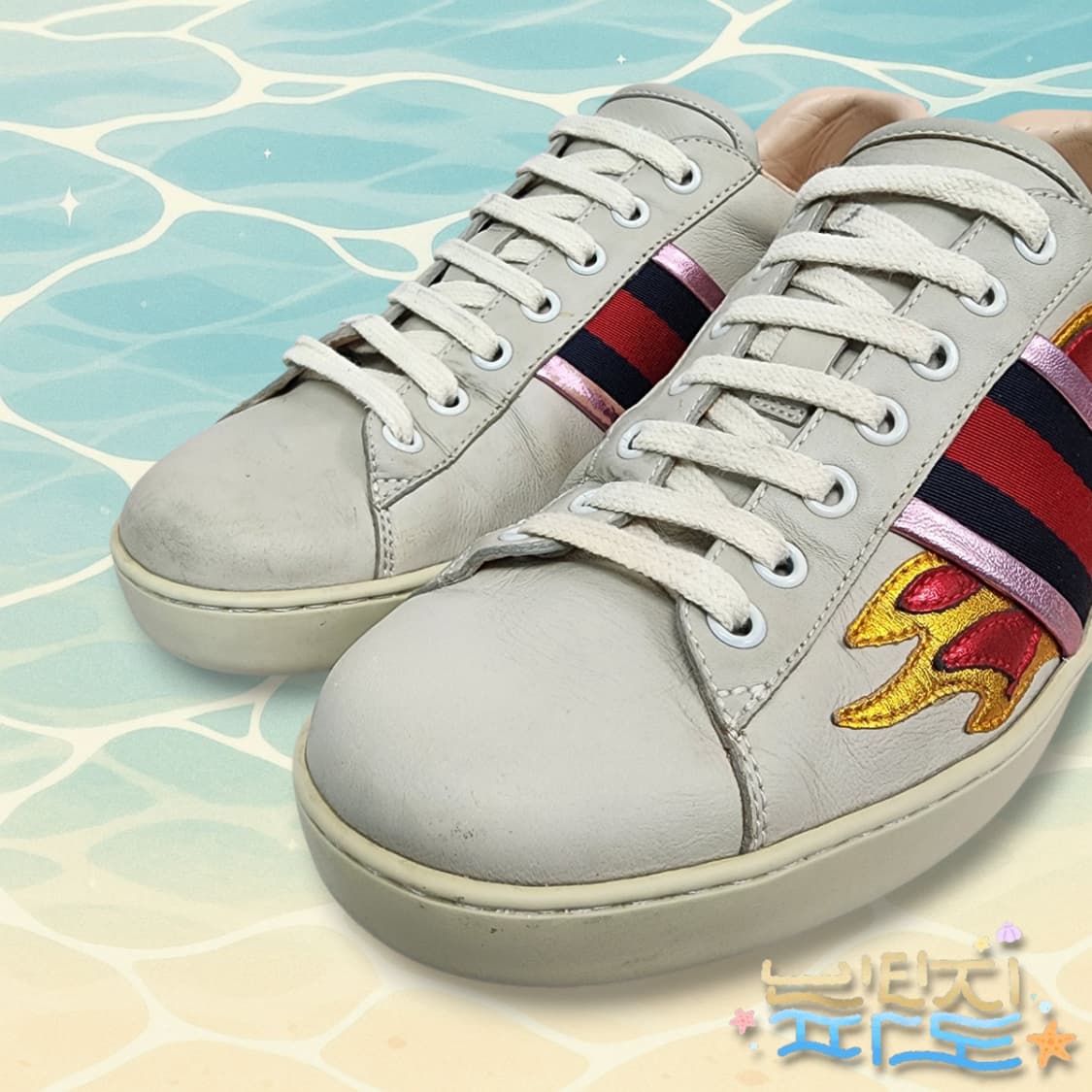 [7] 감정서O GUCCI 구찌 에이스 플레임 불꽃 스니커즈 상품이미지6