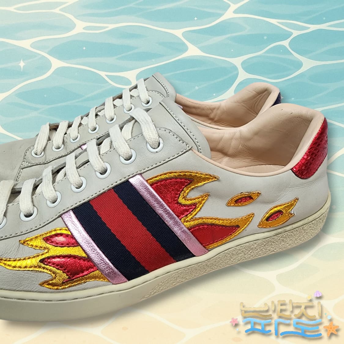 [7] 감정서O GUCCI 구찌 에이스 플레임 불꽃 스니커즈 상품이미지7