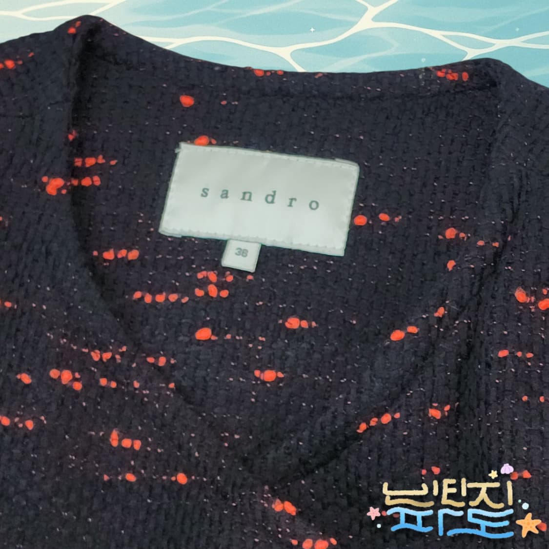 36 감정서O sandro 산드로 바이커 트위드 숏자켓 상품이미지5