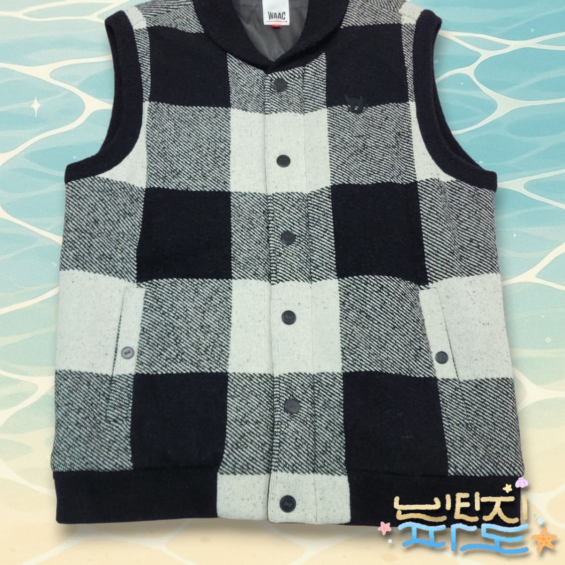 100 WAAC 왁 골프 울 니트 집업조끼 상품이미지3