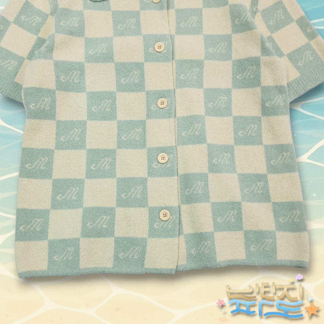 M 마리떼 프랑소와 저버 부클 체크 반팔 가디건 상품이미지3