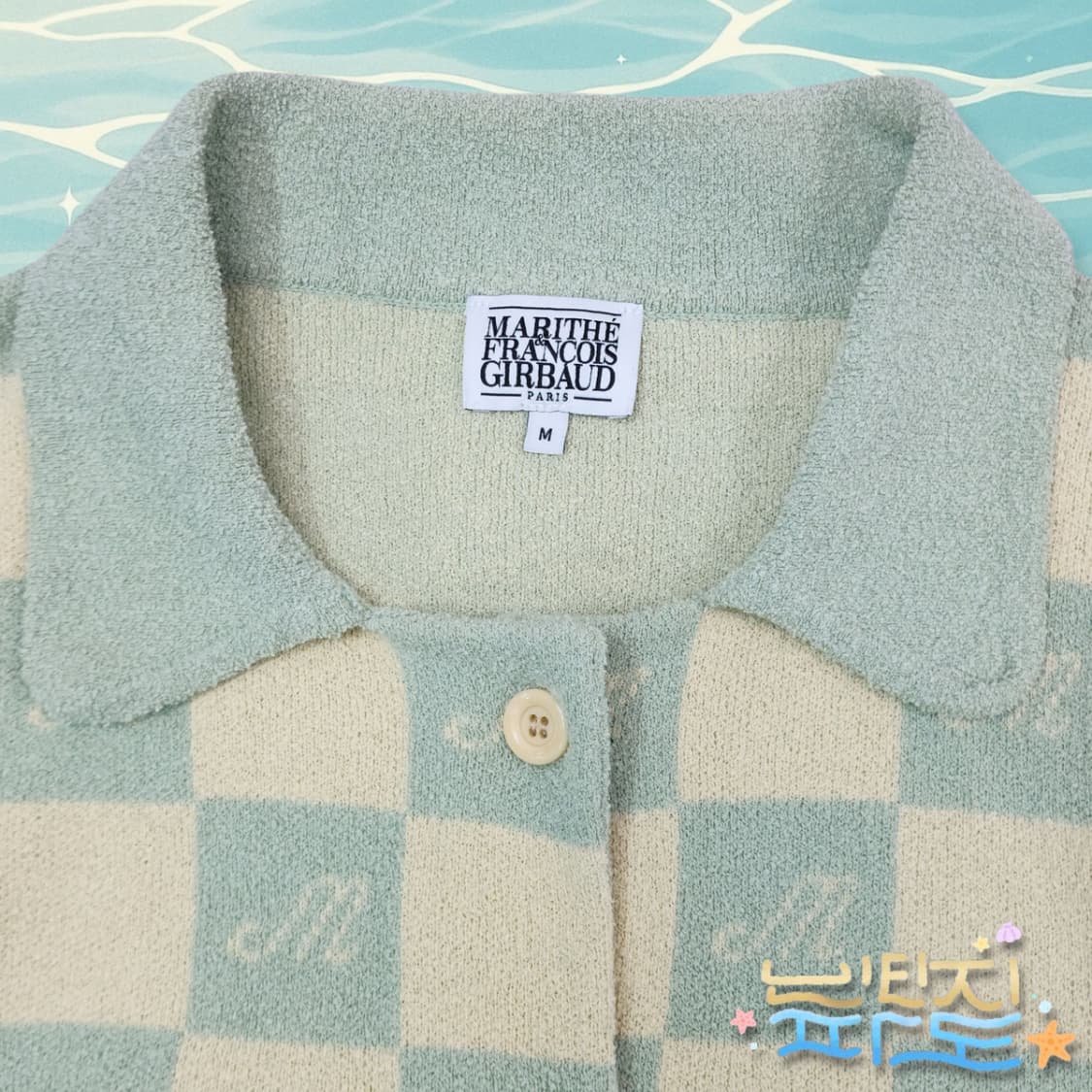 M 마리떼 프랑소와 저버 부클 체크 반팔 가디건 상품이미지4