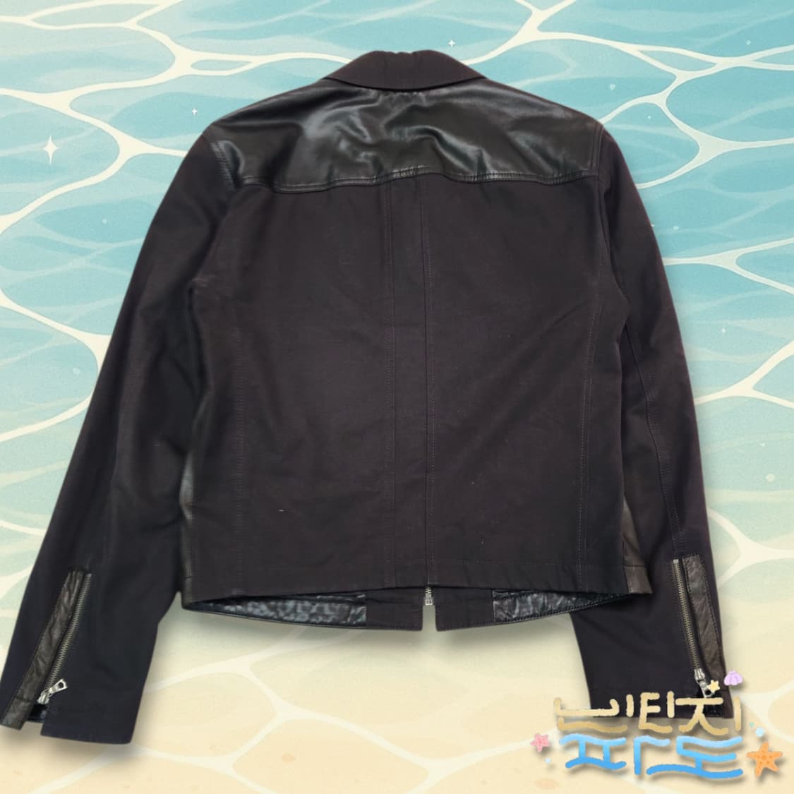 90 엘리 타하리 코튼배색 가죽자켓 상품이미지6