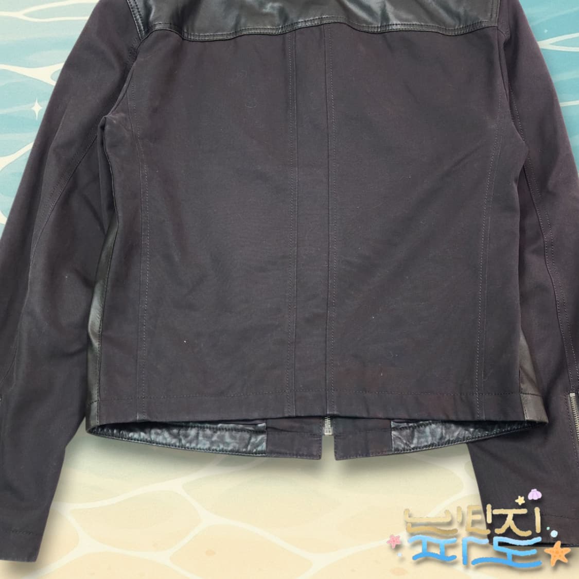 90 엘리 타하리 코튼배색 가죽자켓 상품이미지8