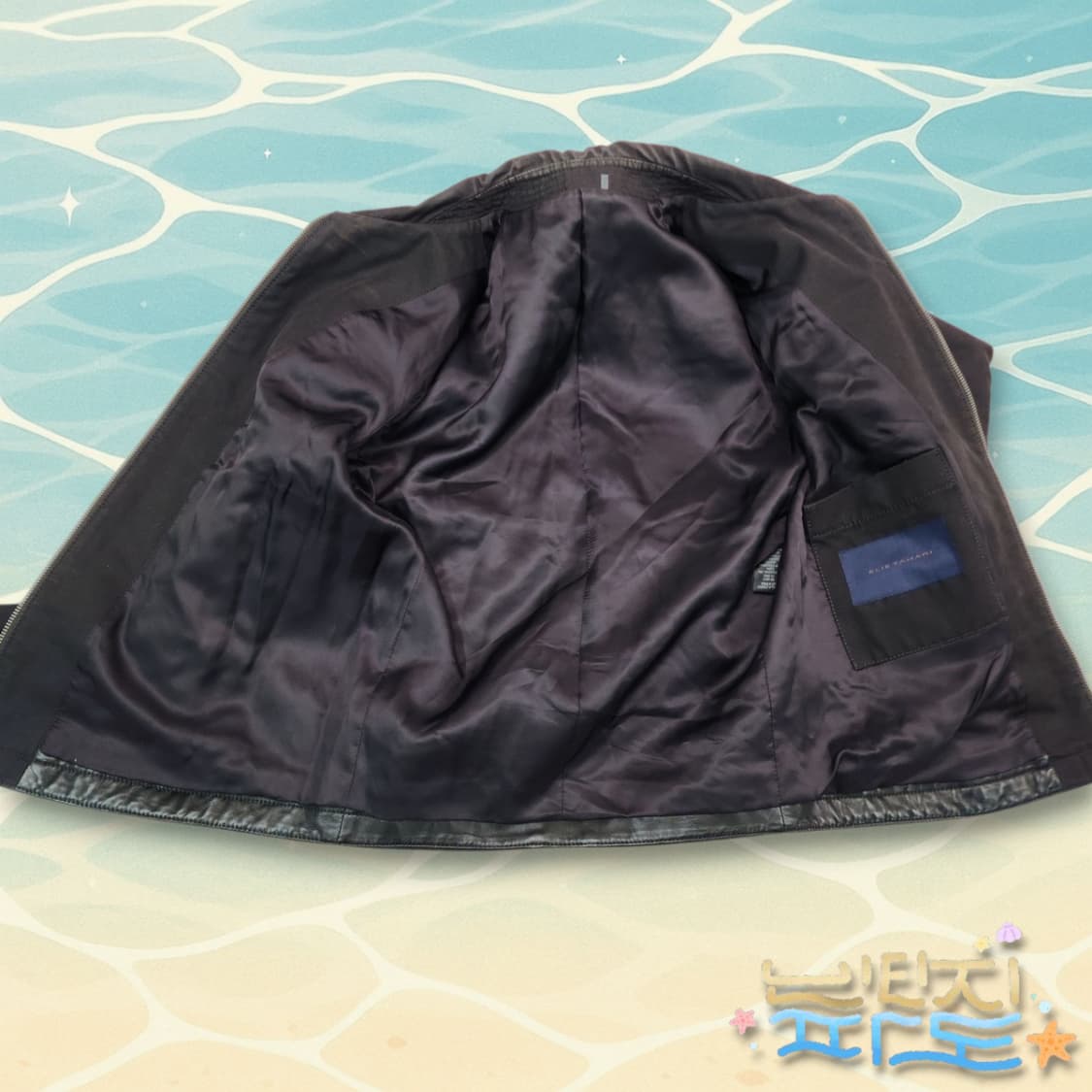 90 엘리 타하리 코튼배색 가죽자켓 상품이미지9