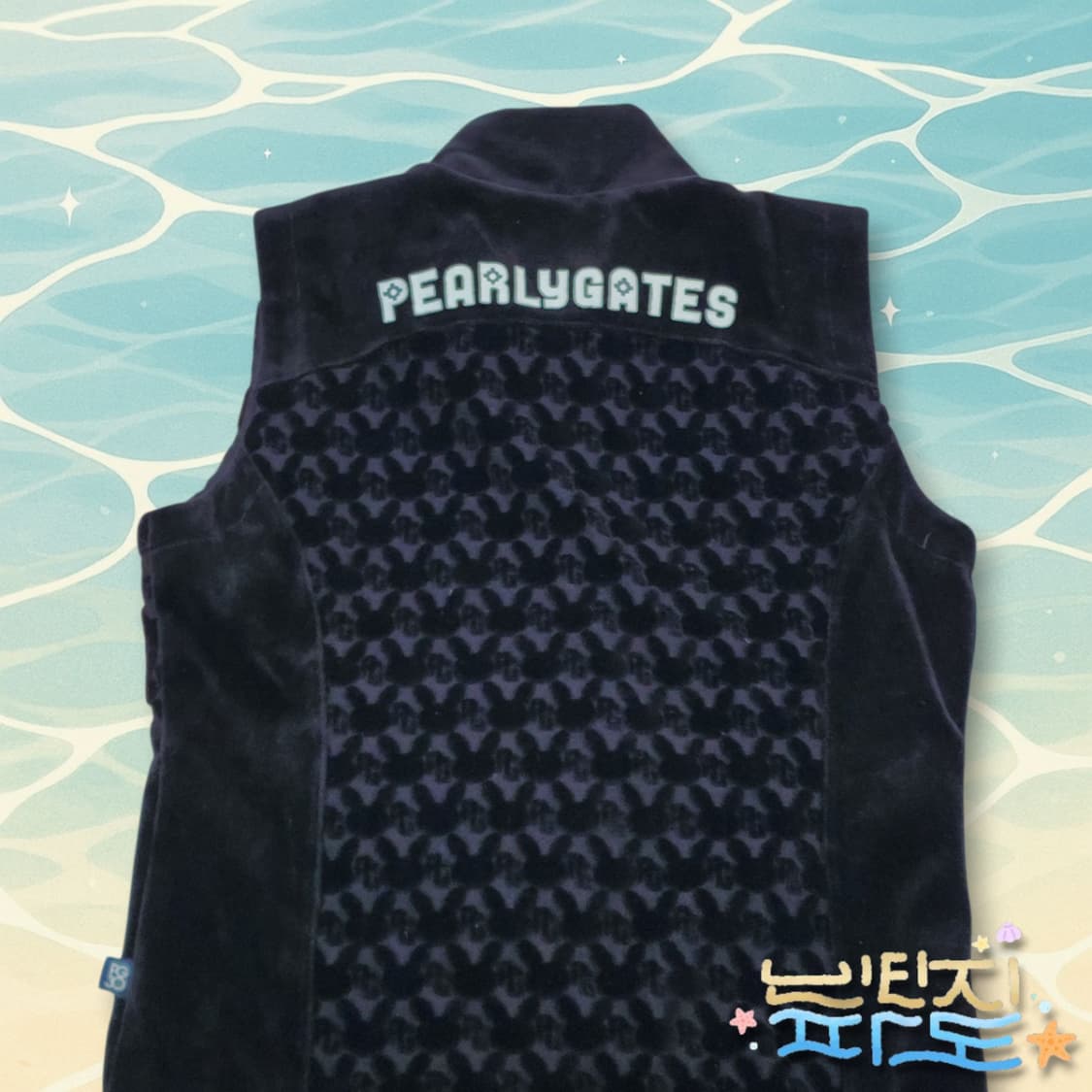 2 파리게이츠 벨벳 로고패턴 집업 조끼 상품이미지6