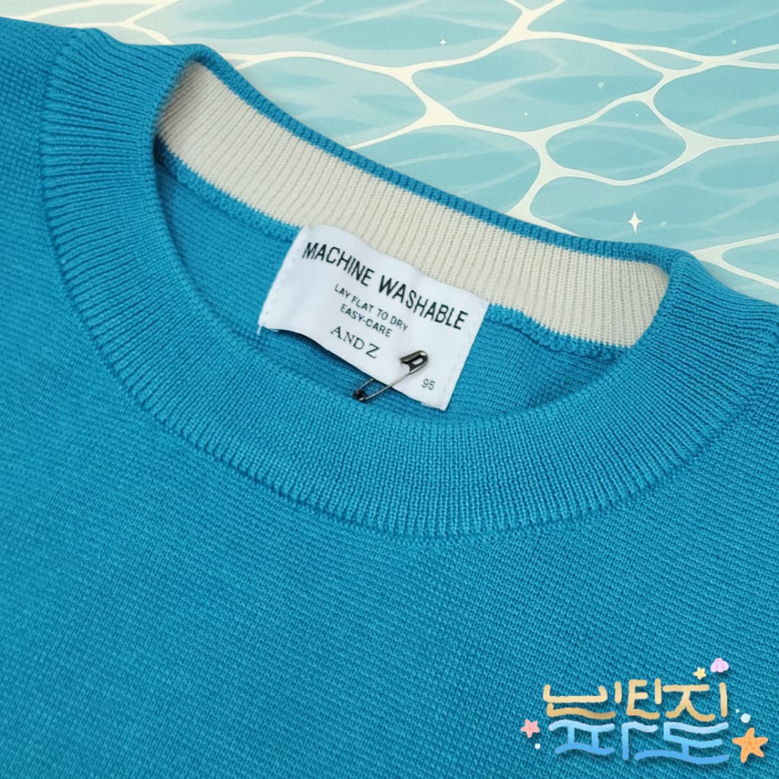 95 새제품 앤드지 터키색 라운드 니트 상품이미지5