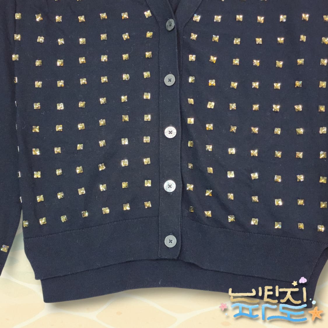 S 쥬시꾸뛰르 큐빅 패턴 가디건 상품이미지3