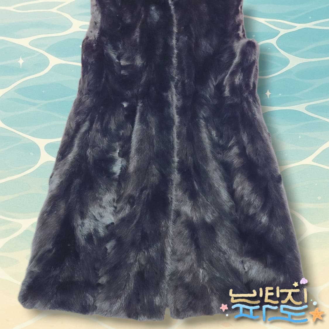 F 천연밍크 후드 롱 조끼 코트 상품이미지3