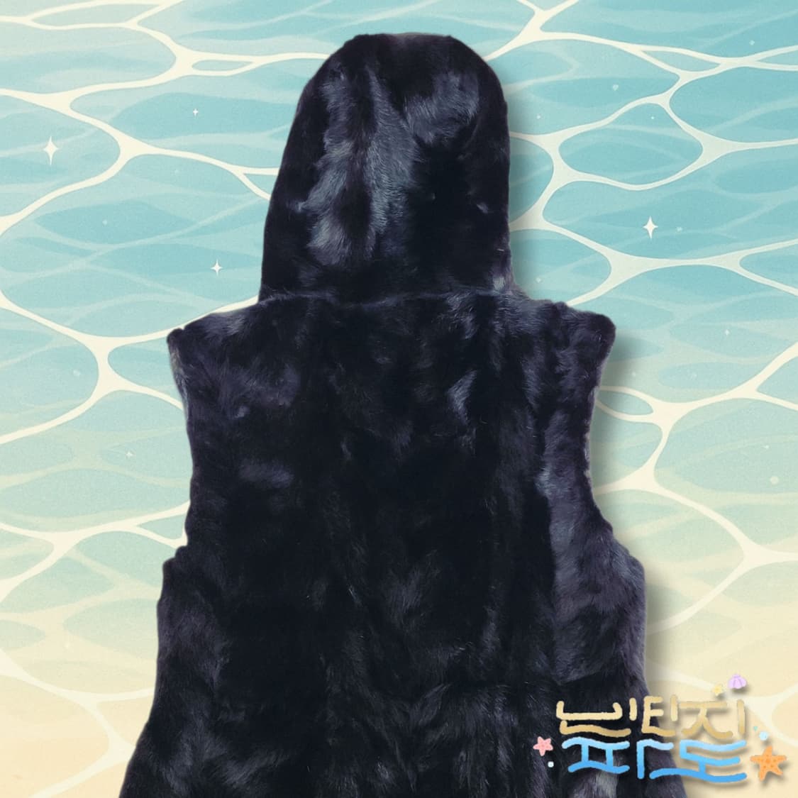 F 천연밍크 후드 롱 조끼 코트 상품이미지5