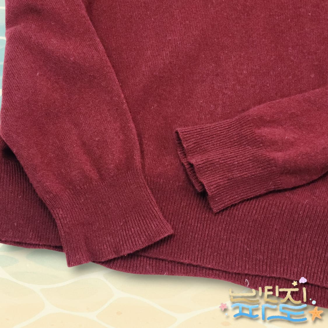 M POLO 폴로랄프로렌 버건디 메리노울 브이넥 니트 상품이미지2