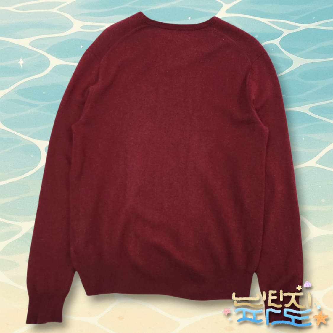 M POLO 폴로랄프로렌 버건디 메리노울 브이넥 니트 상품이미지4