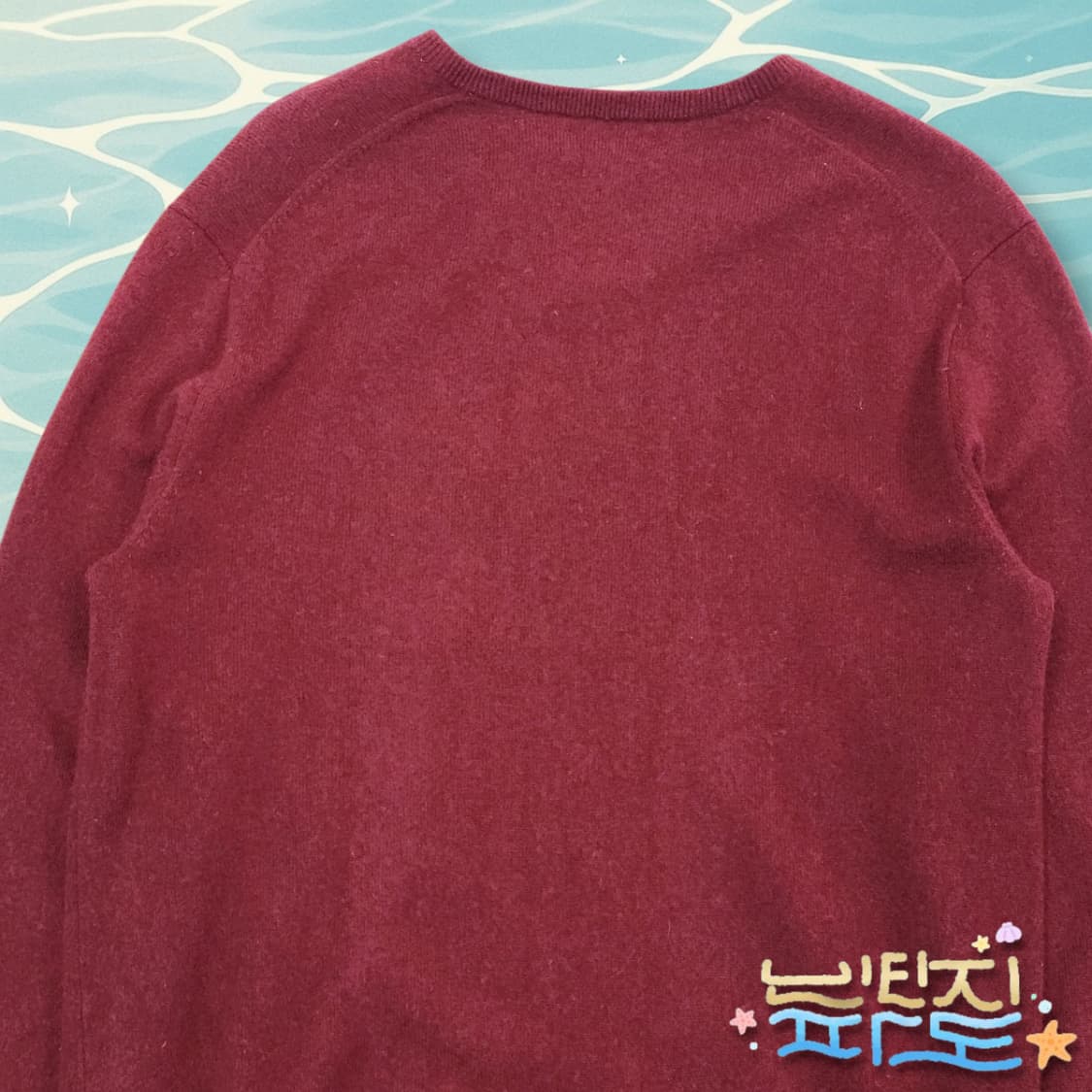 M POLO 폴로랄프로렌 버건디 메리노울 브이넥 니트 상품이미지5