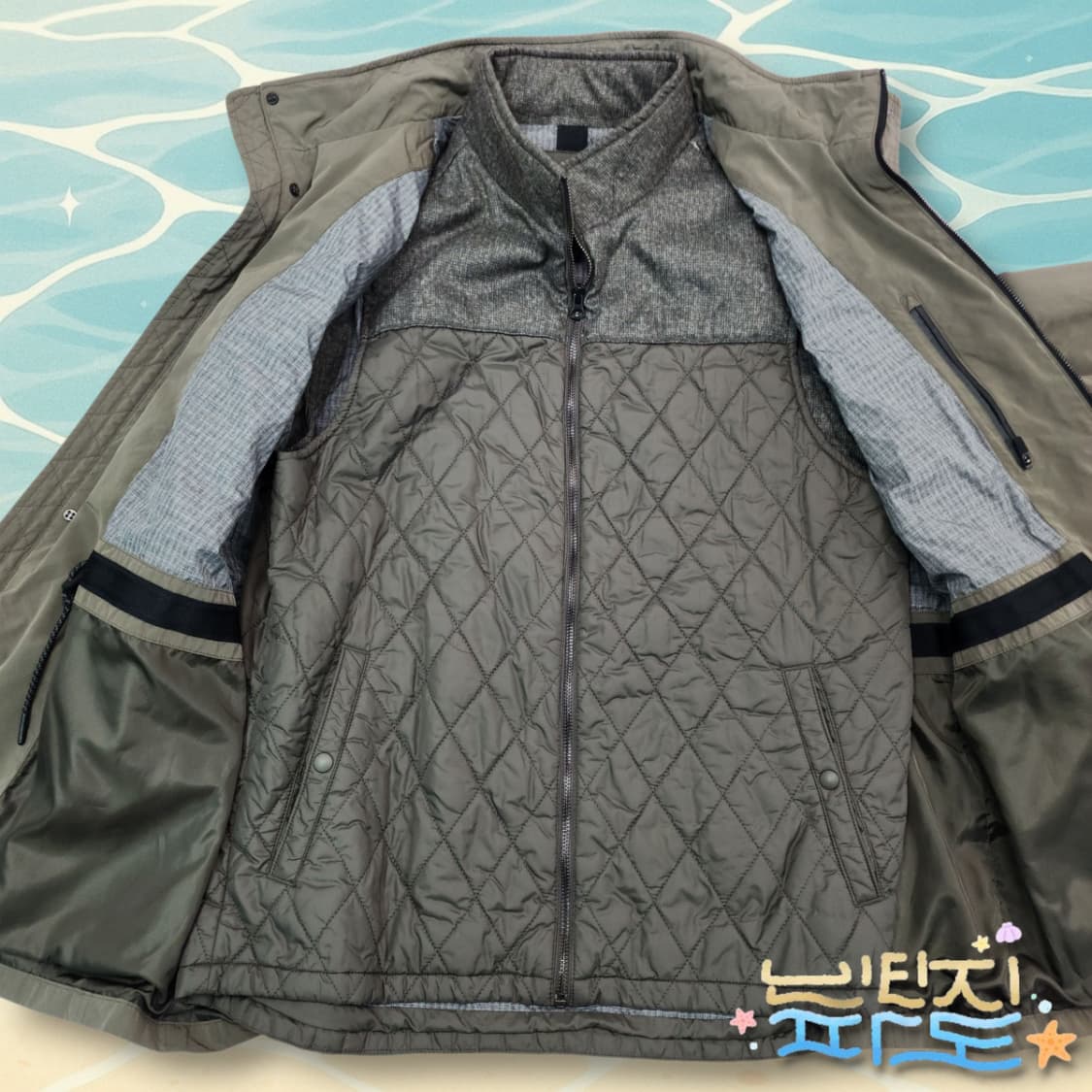 105 OLZEN 올젠 사파리자켓 패딩조끼 포함 상품이미지6