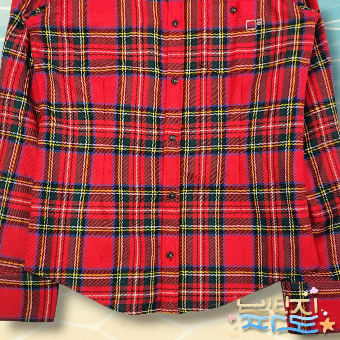 48 95 디스퀘어드2 타탄체크 로고 포켓 코티드울셔츠 상품이미지3