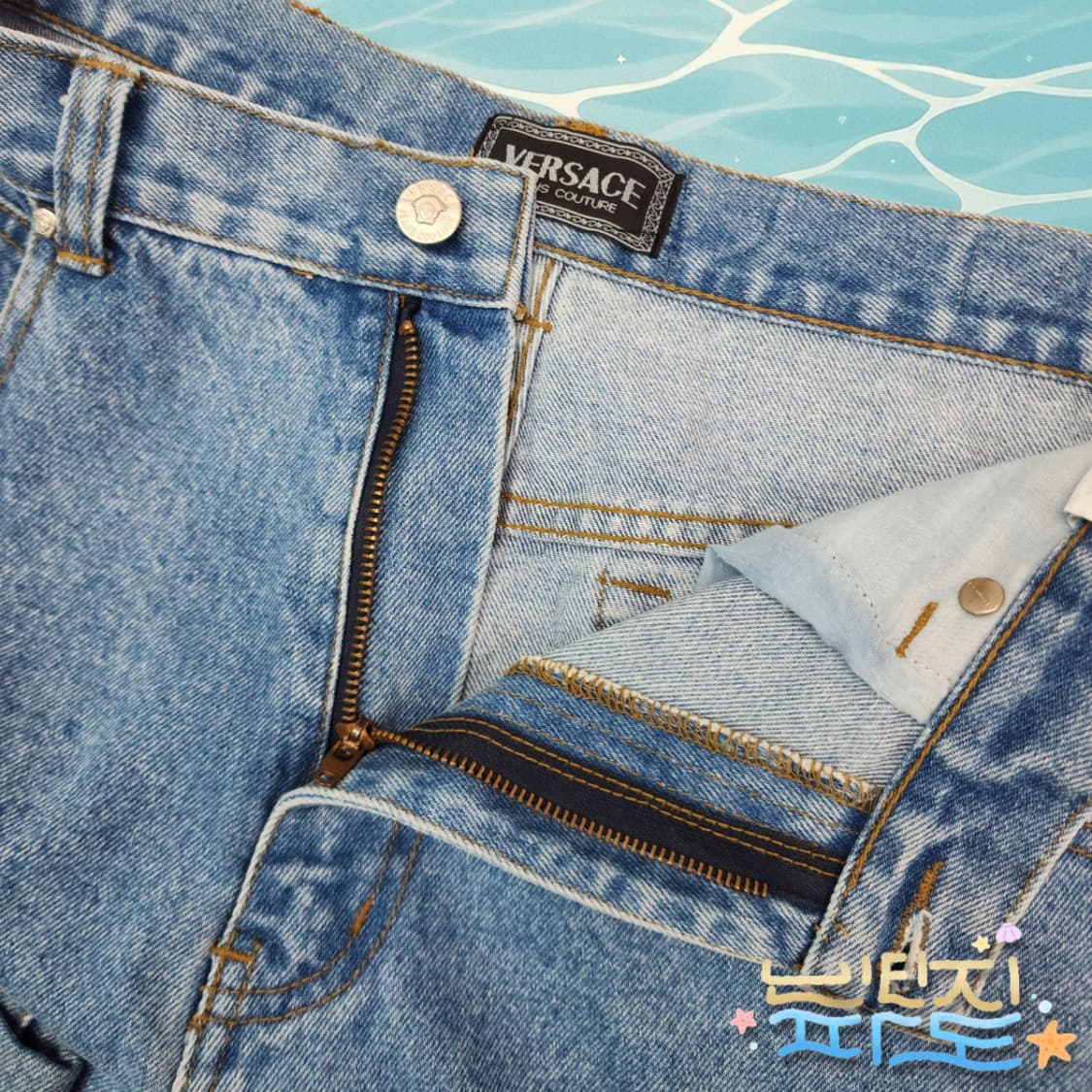 30 베르사체 스트레이트 연청 데님 팬츠 상품이미지4