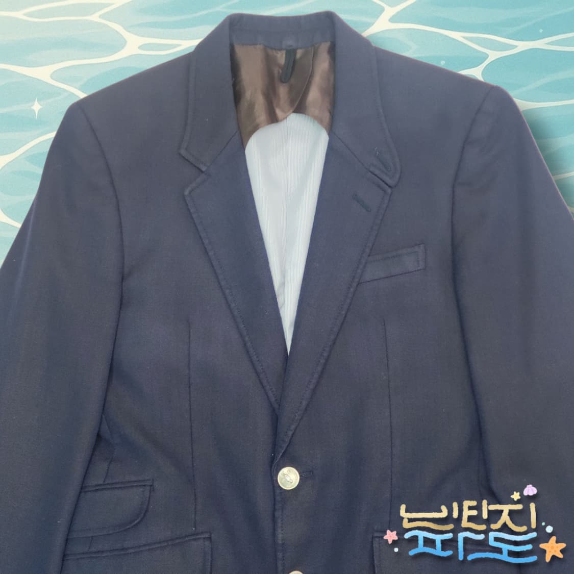 100 커스텀멜로우 개츠비 네이비 블레이저 자켓 상품이미지2