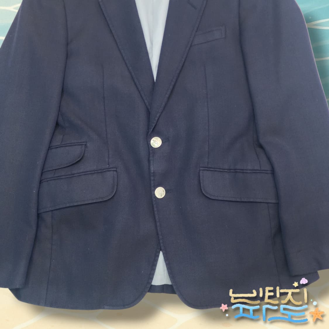 100 커스텀멜로우 개츠비 네이비 블레이저 자켓 상품이미지3